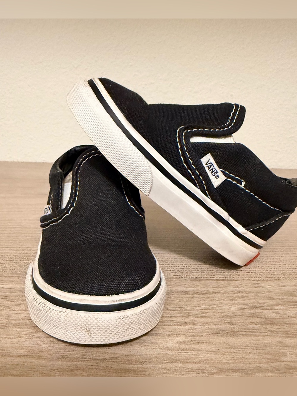 Vans Kids Black Slip-On Canvas Sneakers